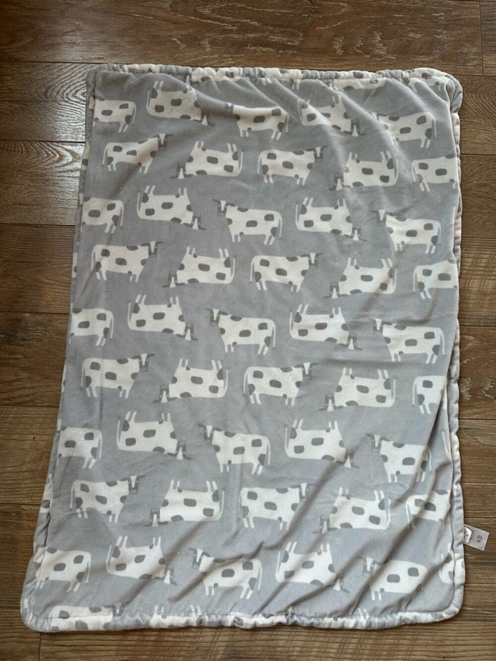 Carter's Gray and White Cow Print Baby Blanket